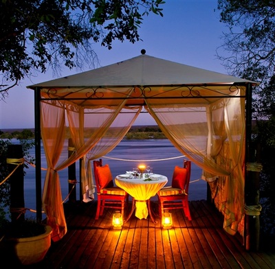 Dinner for 2 overlooking the Zambezi, Livingstone, Zambia