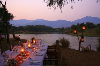 Dinner with a view, Lower Zambezi, Zambia